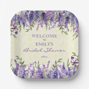 Assiettes En Carton Lavande Violette Florale Jaune Baby Shower