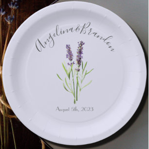 Assiettes En Carton Lavandes vintages pour des mariages