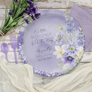 Assiettes En Carton Lavender Boho Un Petit Baby shower Fleur sauvage