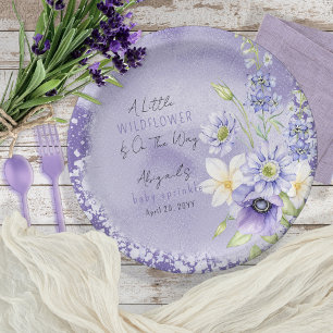 Assiettes En Carton Lavender Boho Un Petit Bébé Fleur sauvage Saupoudr