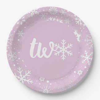 Assiettes En Carton Lavender Winter Deuxième Anniversaire Plaques de f