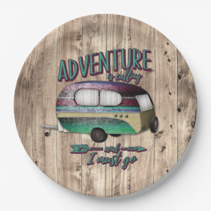 Assiettes En Carton L'aventure appelle et je dois partir Mint Violet C
