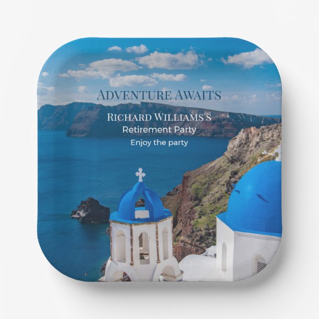 Assiettes En Carton L'aventure de la retraite attend Grèce Medit (Recto)