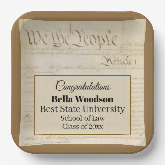 Assiettes En Carton Law School Lawyer Paralegal Graduate Constitution