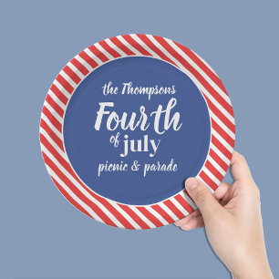 Assiettes En Carton Le 4 juillet Whimsical Patriotic Rouge Bleu