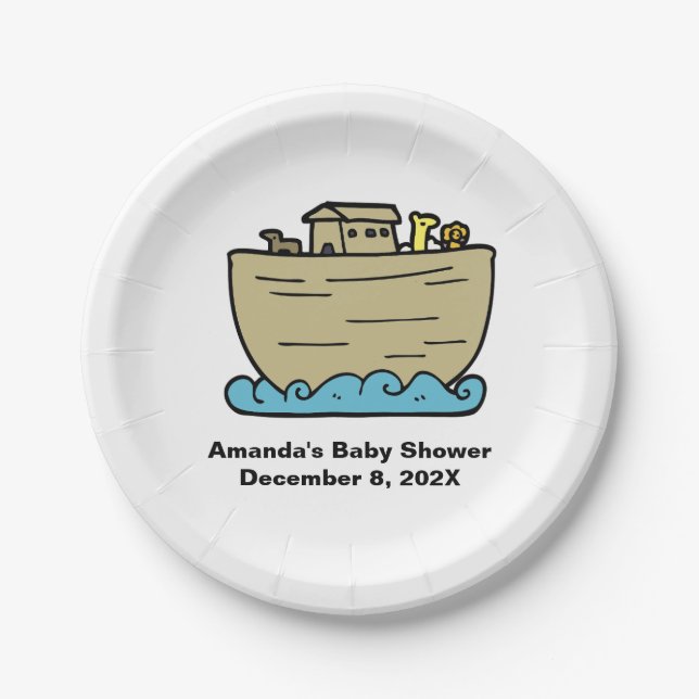 Assiettes En Carton Le Baby shower Art Cute de Noah (Devant)
