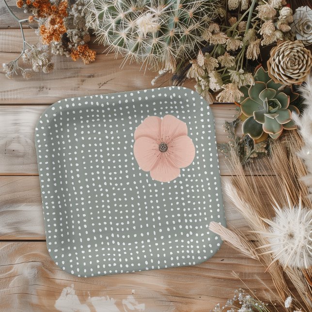 Assiettes En Carton Le Baby shower chic du désert (Let us take the prickles out of your party planning with this “sand-tastic” desert chic theme plate.)