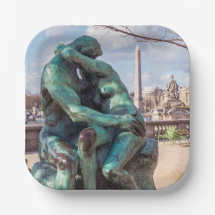 Assiettes En Carton Le baiser d'Auguste Rodin aux Tuileries, Paris