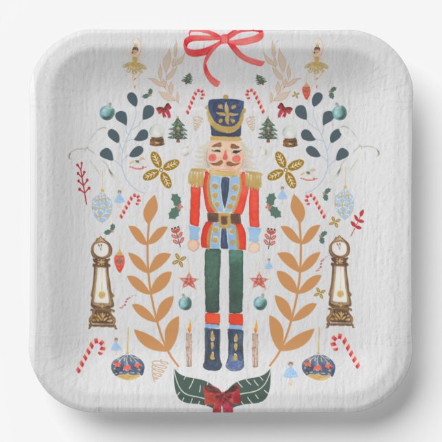 Assiettes En Carton Le Ballet de Noël de Nutcracker (Recto)
