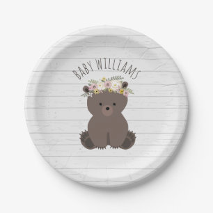 Assiettes En Carton Le bois d'ours de Boho a inspiré le baby shower