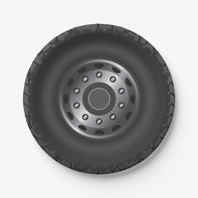 Assiettes En Carton Le camion de MONSTRE fatigue #1 (Devant)