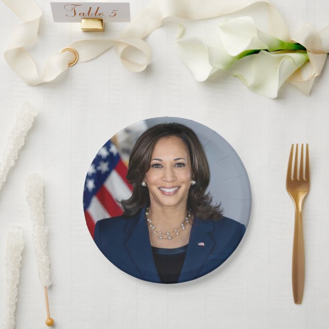 Assiettes En Carton Le candidat du président Kamala Harris US 2024 (Mariage)