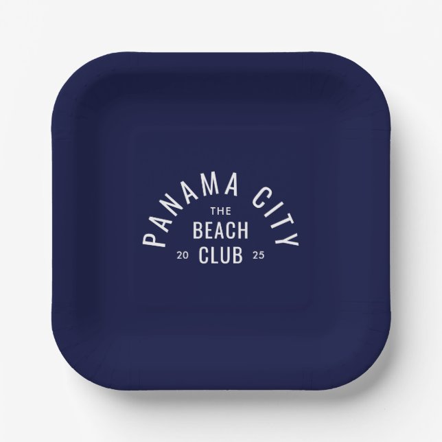 Assiettes En Carton Le Club de Plage Deep Blue Destination Personnalis (Recto)