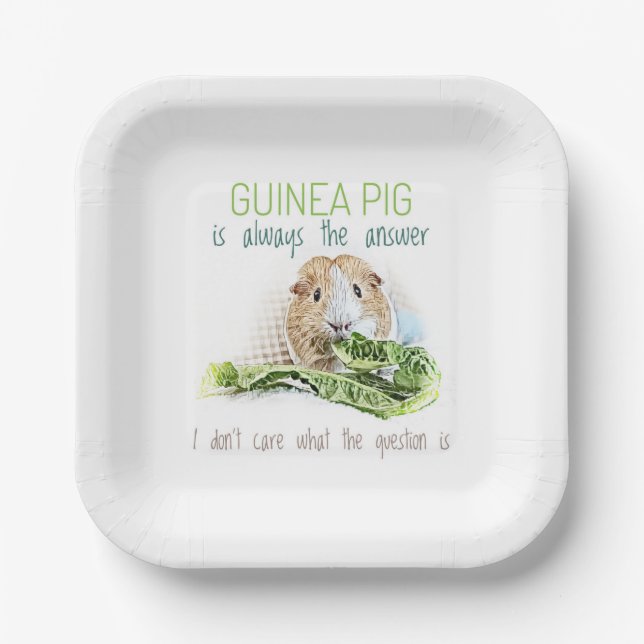 Assiettes En Carton Le Cochon de Guinée est toujours la réponse Plaque (Recto)
