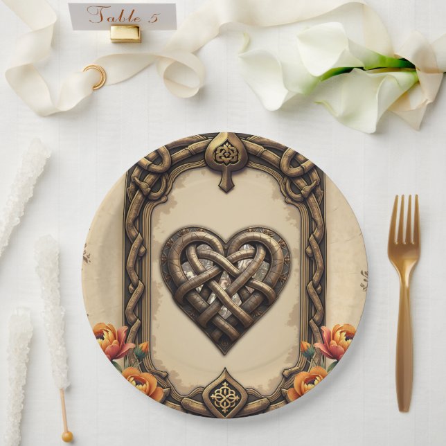 Assiettes En Carton Le coeur des dieux anciens : (Mariage)