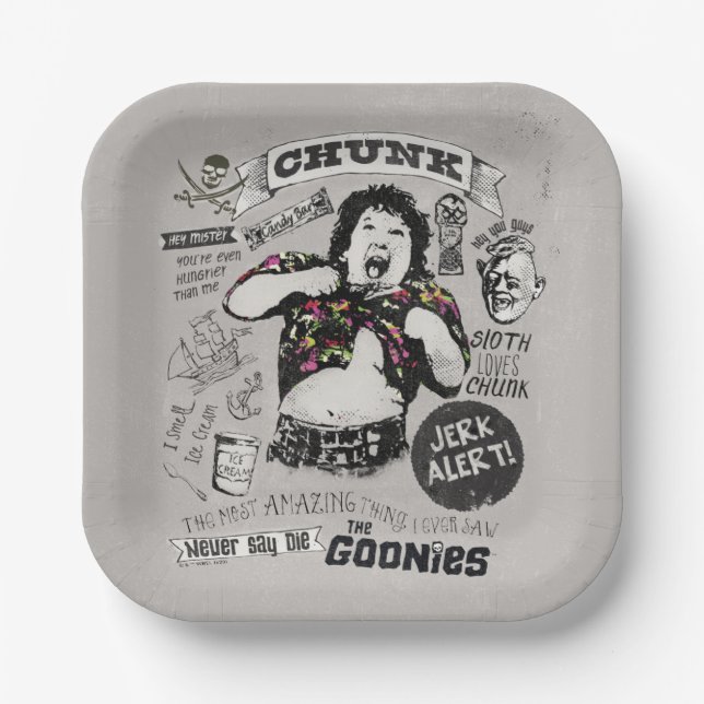 Assiettes En Carton Le Collage Retro de Goonies Chunk (Recto)