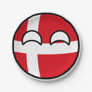 Assiettes En Carton Le Danemark Geeky tendant drôle Countryball