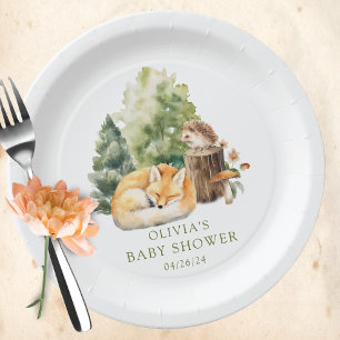 Assiettes En Carton Le délicieux Baby shower de Fox de la nature