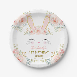 Assiettes En Carton Le doux rougissent douche rose d'anniversaire de