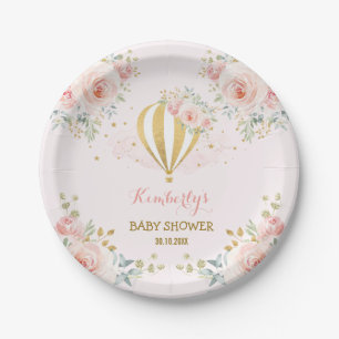 Assiettes En Carton Le doux rougissent partie de douche chaude de
