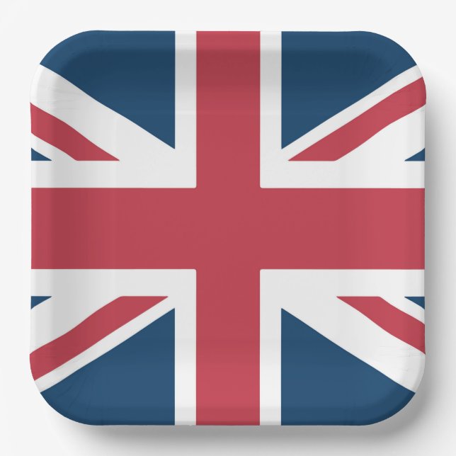 Assiettes En Carton Le drapeau britannique Union Jack (Recto)