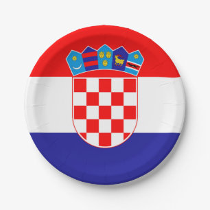 Assiettes En Carton Le drapeau national de la Croatie Zastava Hrvatske