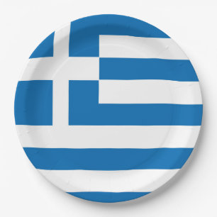 Assiettes En Carton Le drapeau national de la Grèce