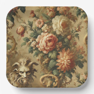 Assiettes En Carton Le Fiend d'Or - Coussin floral gothique