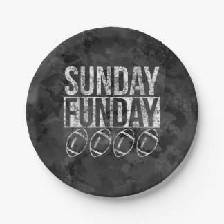 Assiettes En Carton Le football de cru de dimanche Funday