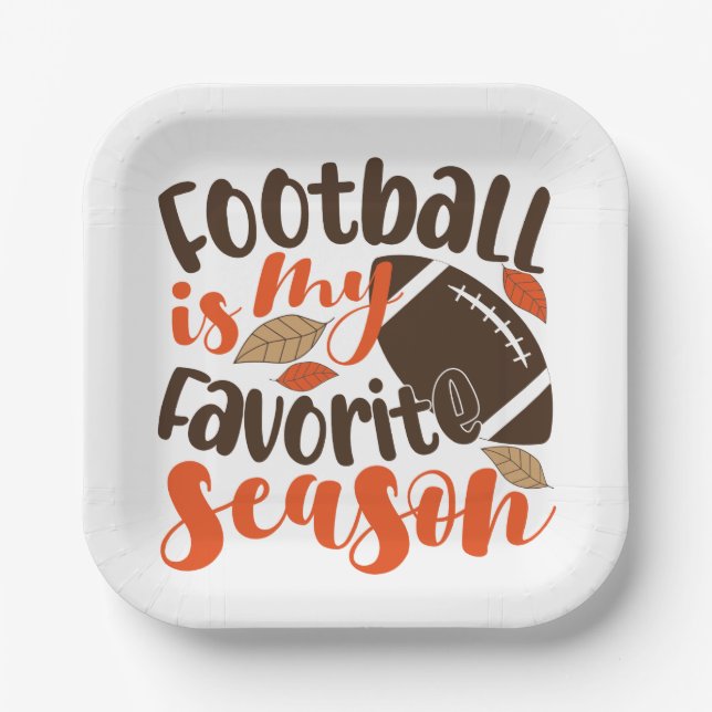 Assiettes En Carton Le football est ma saison préférée (Recto)
