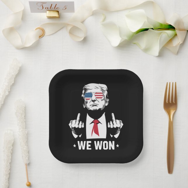 Assiettes En Carton Le gagnant Trump nous avons gagné le 47e jour de l (Mariage)