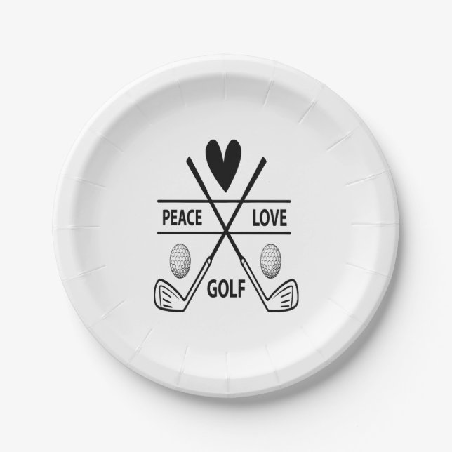 ASSIETTES EN CARTON LE GOLF D'AMOUR DE PAIX (Devant)