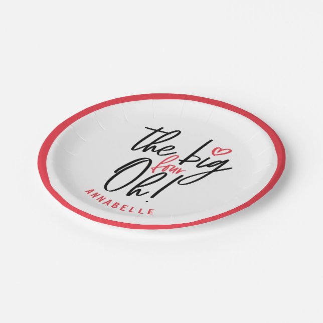 Assiettes En Carton Le grand quatre oh ! 40e anniversaire fête de fave (Angle)