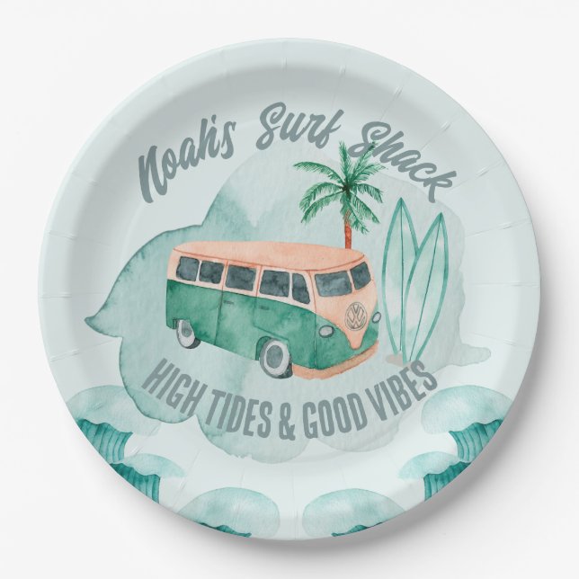 Assiettes En Carton Le Grand Surf Premier Plaque Papier d'Anniversaire (Devant)