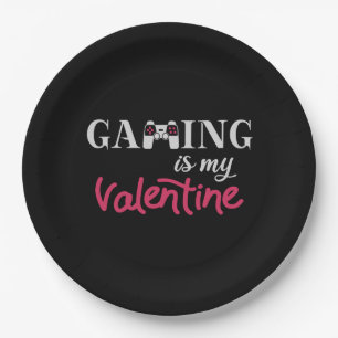 Assiettes En Carton Le jeu est mon Saint-Valentin