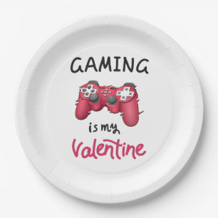 Assiettes En Carton Le jeu est mon Valentin