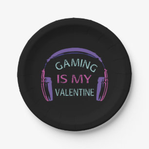 Assiettes En Carton Le jeu est mon Valentin