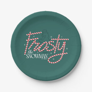 Assiettes En Carton Le logo du Sucre de canne Snowman Frosty