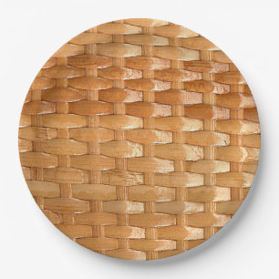 Assiettes En Carton Le look de laque en osier Basketweave Texture