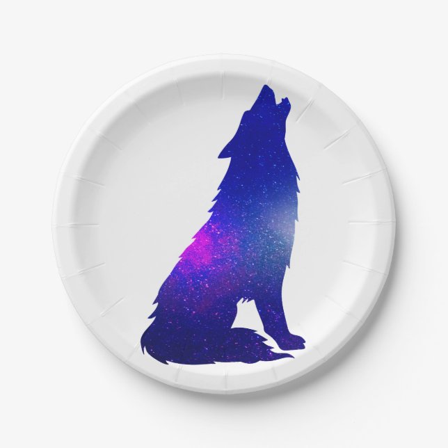 Assiettes En Carton Le loup spatial hurle - Choisir la couleur arrière (Devant)