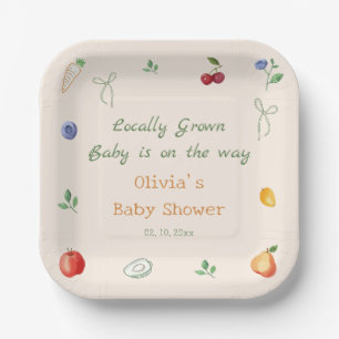 Assiettes En Carton Le marché des agriculteurs Baby shower cultivé loc