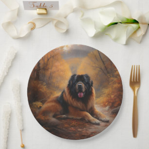 Assiettes En Carton Le Mastiff tibétain en automne les feuilles automn
