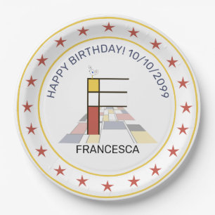 Assiettes En Carton Le néoplasticisme est un monogramme élégant. Lettr