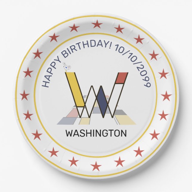 Assiettes En Carton Le néoplasticisme est un monogramme élégant. Lettr (Devant)