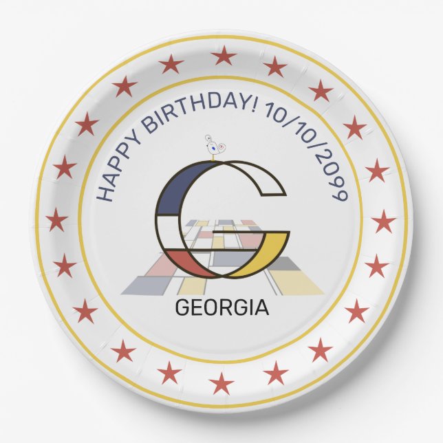 Assiettes En Carton Le néoplasticisme est un monogramme élégant. Lettr (Devant)