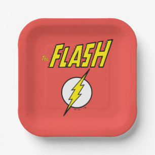Assiettes En Carton Le nom The Flash et le logo de l'éclair