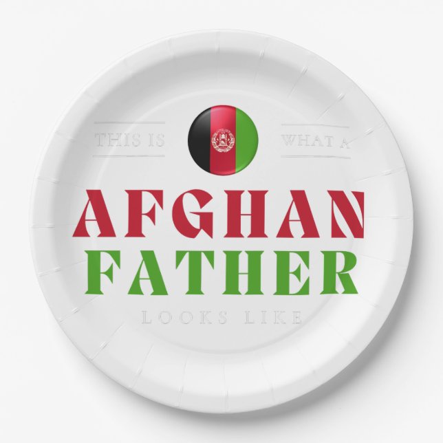 Assiettes En Carton Le Père Afghan Ressemble Aux Pères Drapeaux Afghan (Devant)