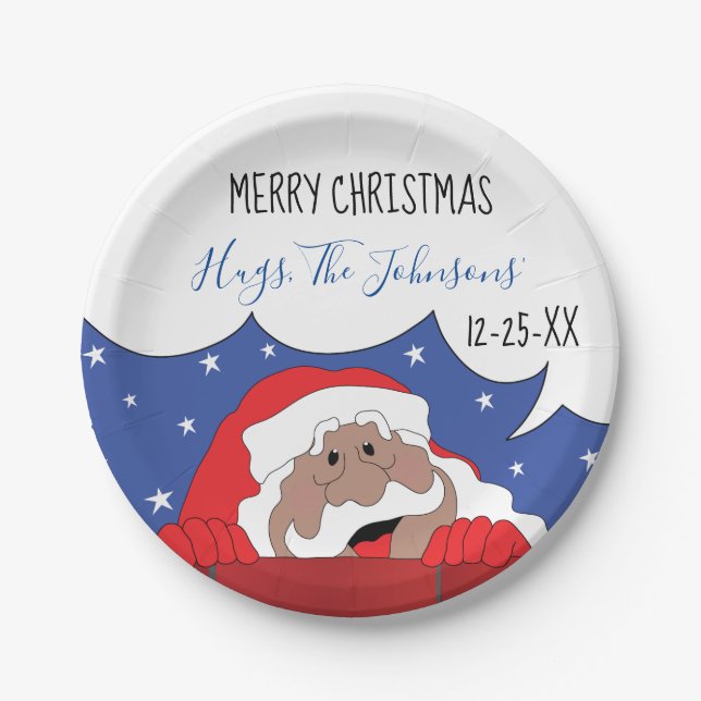 Assiettes En Carton Le Père Noël dit (Devant)