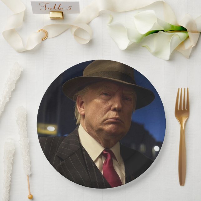 Assiettes En Carton Le président américain Donald Trump parrain (Mariage)