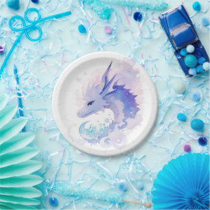 Assiettes En Carton Le rêve d'anniversaire d'Enchanted Dragon